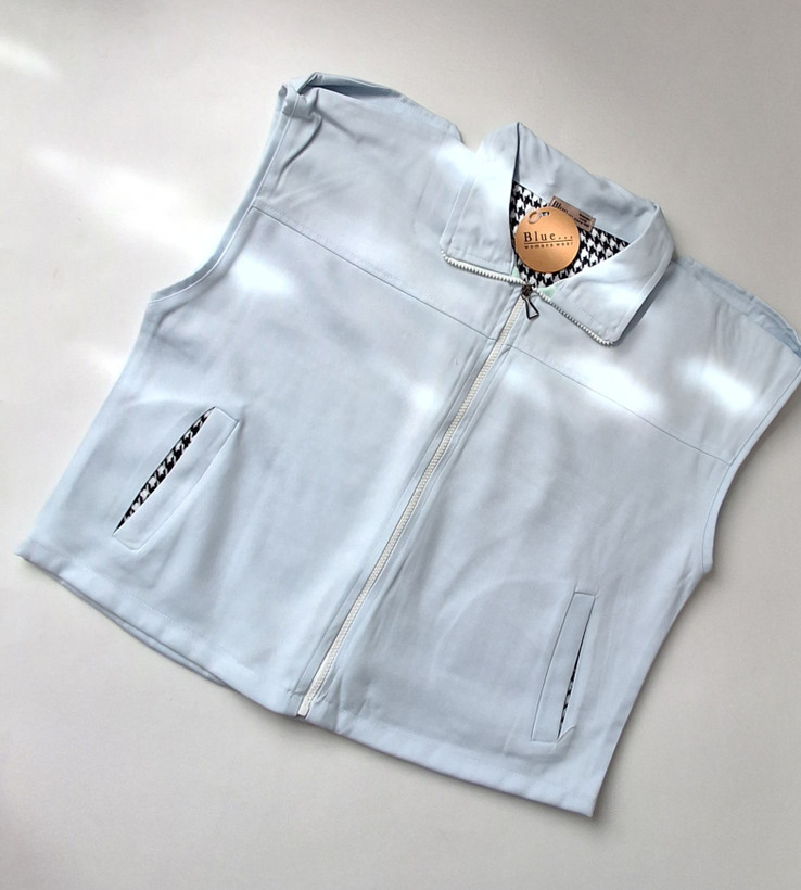 وست پاییزه زنانه زیپ دار کتان پنبه گرم بالا